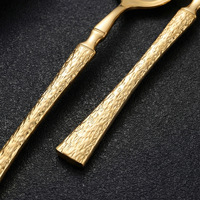 Ensemble de couverts en acier inoxydable, finition dorée martelée, qualité alimentaire, polissage miroir, cadeau de Noël, compatible lave-vaisselle, écologique