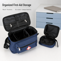 Trousse de premiers secours de camping imperméable en Oxford 1200D, organiseur portable avec pochette amovible pour la randonnée, kit de sécurité en plein air