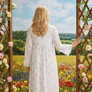 <span class=keywords><strong>2026</strong></span> Neues Cross-Border Frühling-Herbst-Sommer Nachthemd für Damen mit Spitzenbesatz, Exportware, Homewear, lockeres Kleid, langes Kleid - Product Image 4