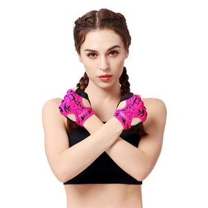 Gants de cyclisme pour femmes, respirants, antidérapants, absorbant les chocs, pour vélo, vélo de montagne, entraînement physique, vert fluorescent, rouge Rose - Product Image 4