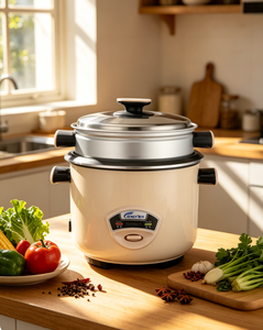 Mini cuiseur à riz électrique, design compact avec deux poignées, cuisson et maintien au chaud automatiques, couvercle et cuve intérieure en acier inoxydable - Product Image 5