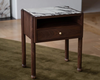 Table d'appoint en marbre Calacatta Viola, table basse en pierre naturelle, table d'appoint violette avec tiroir, taille personnalisée pour la maison