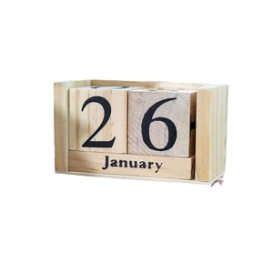 เครื่องประดับปฏิทินไม้ 5.1x2.4x4.7 นิ้ว ของตกแต่งโต๊ะสไตล์มินิมอลสำหรับการจัดการเวลา - Product Image 2