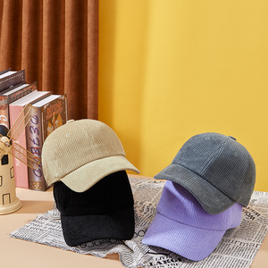 Gorra de béisbol de pana personalizada al por mayor con logo, estructurada de 6 paneles, ajustable con hebilla metálica, cálida, fabricante de gorras - Product Image 3