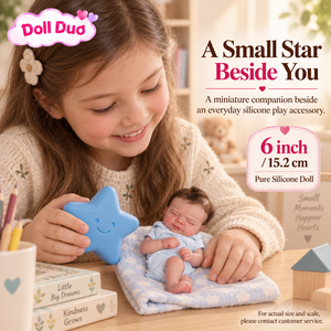 ตุ๊กตาเด็กเกิดใหม่ซิลิโคนทั้งตัวขนาด 6 นิ้ว รุ่น Doll Duo Custom สวมชุดนอนสีฟ้า ของขวัญคริสต์มาสส่วนตัวสำหรับเด็ก - Product Image 2