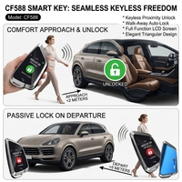 Clé de voiture intelligente universelle Kaifute CF588 avec écran LCD, 4 boutons, système d'entrée sans clé Apple Find My, écran tactile, anti-perte