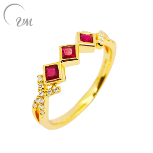 UM jewelry 925 silver <b>ruby</b> Zircon <b>ring</b> 18Kgold-plated suitable for both <b>men</b> and women daily wear wedding anniversary gift party - Product Image 2