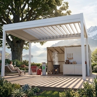 Pergola en aluminium de grande taille Sweet Home 16x12 pieds, toit rétractable motorisé, gazebo extérieur, protection contre l'eau, facile à assembler