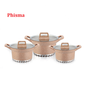 Ensemble de casseroles de haute qualité pour un usage domestique, sans PFOA, en <span class=keywords><strong>fonte</strong></span> <span class=keywords><strong>d</strong></span>'<span class=keywords><strong>aluminium</strong></span> de qualité supérieure, marbré, non toxique, antiadhésif - Product Image 3