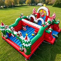 Parc de jeux gonflable de Noël Thème Hiver Grand Village du Père Noël Multi-activités Ville de Divertissement pour Location d'Événements