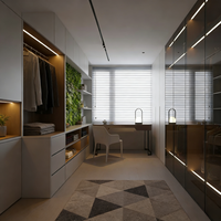 Meuble de rangement moderne en bois massif personnalisé avec tiroirs pour dressing et chambre à coucher