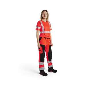 BLAKLADER - 715518115599C44 Pantalón de mujer de alta visibilidad sin bolsillos para uñas Rojo/Negro-EAN 7330509704578 ROPA DE TRABAJO DE LA HI-VIS - Product Image 4