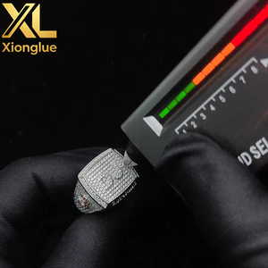 Hot Selling Man's Hip Hop Moissanite Diamond <b>Ring</b> DJ Letter Pave Setting White Gold Round Brilliant Cut Party Wear Classic <b>Ring</b> - Product Image 4