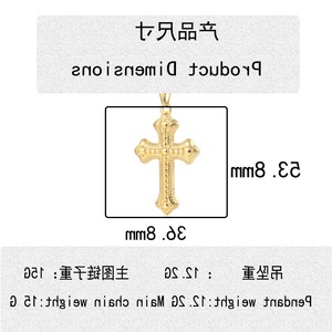 yunnique <b>Cross</b> Pendant Necklace Steel Gold Zinc Alloy Geometric Design Gift Jewelry for <b>Men</b> Women - Product Image 2