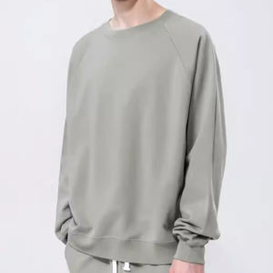 Unisex Streetwear <b>Trendy</b> American Style Solid Color Crew Neck Sweatshirt Heavyweight Raglan Sleeve Cotton French Terry <b>Hoodie</b> - Product Image 4