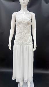 Abito Lungo in Stile Francese con Motivi Floreali Freschi e Dolci, Patchwork per Eventi Formali, Abito Etereo con Collo all'Americana - Product Image 6