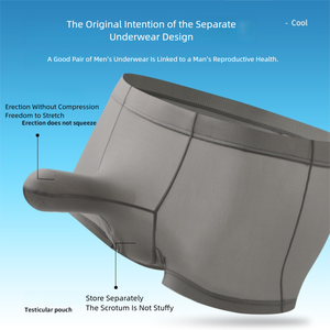 Slip Uomo Traspirante in Seta Ghiaccio con Sacchetto Separato per Supporto e Sollevamento dello Scroto - Comfort Effetto Nudo - Ingrosso - Product Image 3