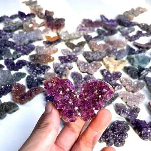 ขายส่งชุดผีเสื้ออะเมทิสต์จากอุรุกวัย แกะสลักด้วยมือ รูปทรงดอกไม้ หินธรรมชาติ ตกแต่งบ้าน - Product Image 5