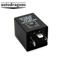 AUTODRAGONS-Relé de Intermitente LED para Bicicleta, Luz Intermitente de 3 Pines, Color Negro, Europeo, con Indicador de Giro, para Coche, 1 Unidad, 2 Unidades