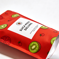 Pochette refermable SUCA MOST DELURG, résistante aux chocs, imprimé fruits, qualité alimentaire, sans BPA, emballage certifié ISO9001, nouilles