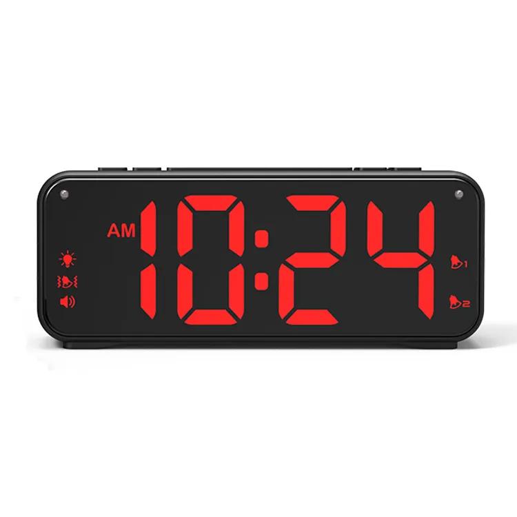 Digital Dual Alarm Clock for Bedroom Large Display Bedside LED Clock for Heavy Sleepers Kid Senior Teen Boy Girl Kitchen