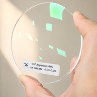 Lentilles optiques en résine asphériques à indice élevé 1.67 Weishuo, deux pièces, avec revêtement AR bleu, AR vert, UV400, lentilles sur ordonnance, vente en gros