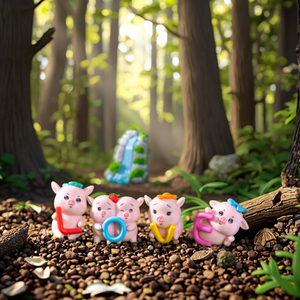 3D fai da te Micro fata accessori da giardino Mini maialino in resina con amore figurina animale <span class=keywords><strong>inglese</strong></span> per borsa cieca acquario giocattolo per bambini - Product Image 1