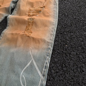 Pantalones Vaqueros Anchos Personalizados con Diseño Desgastado y Lavado a la Piedra, Jeans Casuales de Alta Calidad, Pantalones Vaqueros Holgados - Product Image 4