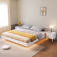 Meubles de chambre à coucher de ferme rustique moderne taille King & Queen stockage de lit en bois massif naturel nouveau design plate-forme en bois pour villa