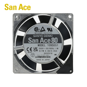 SANYO DENKI San Ace 109S051 80*80*25mm 200VAC 50Hz 0.06A 9W 2650RPM 22.3CFM Server and Telecom Equipment Axial Cooling <b>Fan</b> - Product Image 1