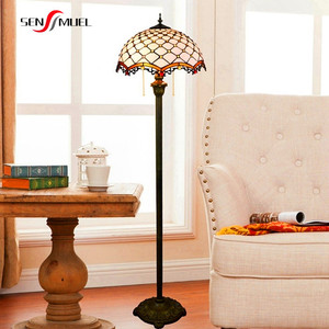 Vendita all'Ingrosso e Diretta di Lampade da Terra in Stile Tiffany con Paralume in Vetro Colorato a Mosaico, 16 Pollici - Product Image 4