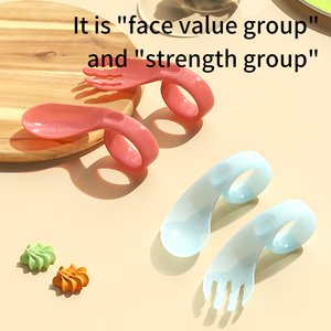 Ensemble cuillère et fourchette de formation PP sans BPA pliable et durable à changement de couleur pour les enfants et de qualité alimentaire pour l'apprentissage - Product Image 2