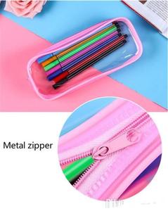 Pochette à crayons en PVC, trousse à fermeture éclair, transparente, imperméable, en plastique PVC, boîte de rangement pour étudiants, étui à crayons mini - Product Image 3