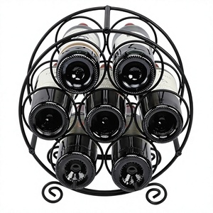 Porte-vin moderne en métal, design rotatif pour 12 bouteilles, pour l'ameublement de la maison - Product Image 6
