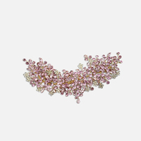 Appliques multifonctions en strass pour femmes, feuilles métalliques faites à la main, fleurs 3D en cristal à coudre pour chapeaux et robes de mariée