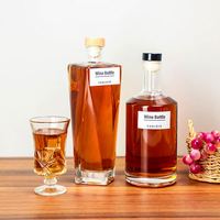 Bouteilles de liqueur rectangulaires givrées de 500 ml et 750 ml pour brandy, vodka et tequila – Vente en gros