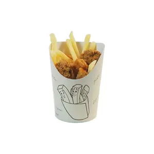 Scatola usa e getta di carta Kraft patatine fritte confezione cibo snack di pollo fritto porta via tazza di carta con patatine fritte