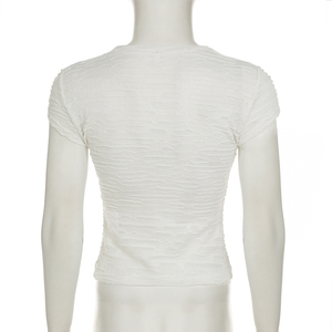 Camiseta de Verano para Mujer, Estilo Y2K Vintage, Corte Regular, Tejida, Ecológica, con Estampado Gótico Oscuro, Desgastada, Informal - Product Image 6