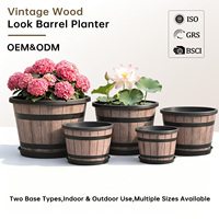 Nouvelle arrivée : Jardinière en résine épaisse et durable, aspect bois, grande taille, pour balcon, intérieur et extérieur.