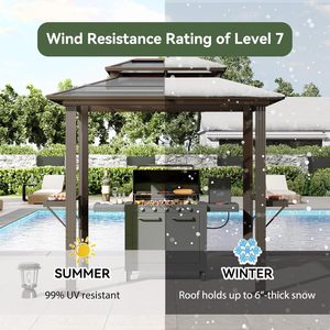 Nướng <span class=keywords><strong>gazebo</strong></span> 8x5 nhôm BBQ <span class=keywords><strong>gazebo</strong></span> với đôi Polycarbonate đầu, nướng tán hardtop với kệ cho bãi cỏ, Patio, vườn - Product Image 3