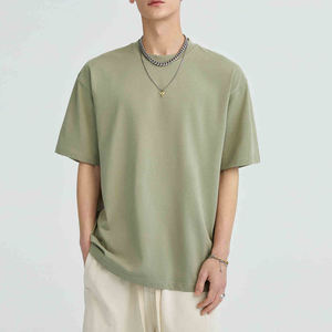 <span class=keywords><strong>T</strong></span>-shirt da uomo pesante 2026 a manica corta, tinta unita, vestibilità ampia, in tessuto pettinato di alta qualità - Product Image 2