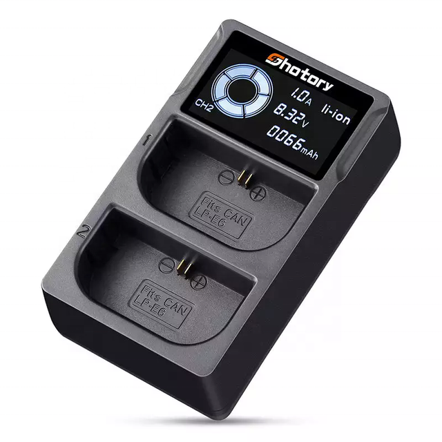 Factory Direct LP-E6 Battery Charger LCD USB Dual Fast Charger for Canon Rechargeable Camera Battery Charger