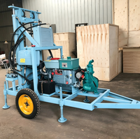 Plateforme mobile de forage de puits d'eau, moteur diesel, machine de forage de puits portable
