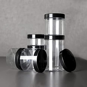 2 oz4 oz 8 oz 12 oz16 oz plastic jar transparent PET straight-sided jar round plastic cosmetic jar container with lid