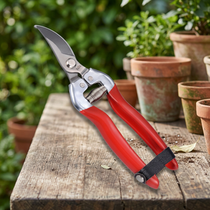Sécateur léger 140g rouge et argenté de 6-3/5 pouces avec lame de taille-fleurs en acier inoxydable 420J2, poignée antidérapante en métal pour bricolage - Product Image 3