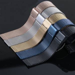 Sgancio rapido 0.8mm filo maglia Milanese cinturino per <span class=keywords><strong>HuaWei</strong></span> GT4 bracciale uomo acciaio inossidabile cinturino spesso orologio 18mm 20mm 22mm - Product Image 1