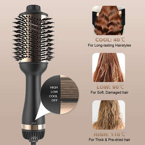 Doğrultma ısıtmalı yuvarlak fırça 360 ° negatif iyonik USB elektrikli sıcak fırça saç şekillendirici fırça - Product Image 5