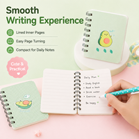 Ensemble de mini-carnets spirales, couverture verte motif avocat, 4 designs, compact, portable, OEM ODM, logo personnalisé, approvisionnement en gros