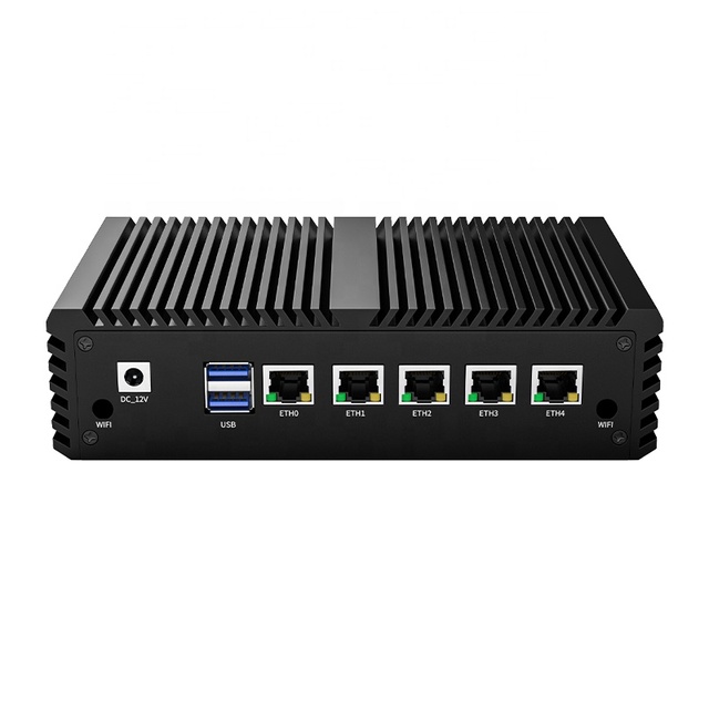 Fanless Mini PC 5-LAN Celeron N5105 SD-WAN Pfsense Firewall Router Dual-Band 4GB RAM 32GB SSD Wireless 4G Brand New Industrial