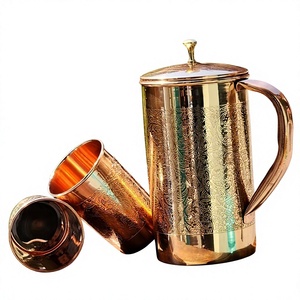 Handmade Hammered Copper Water Pitcher 1.7L Classic Style Eco-Friendly Metal Jug for Drinks Wedding Serving Durable Design - Product Image 5